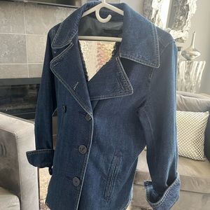 Ralph Lauren, jeans dressing well fall blazer jacket size large blue denim !